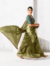 Olive Green Tissue Silk Saree