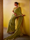 Olive Green Tissue Silk Saree