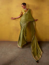 Olive Green Tissue Silk Saree