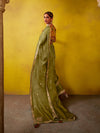 Olive Green Tissue Silk Saree