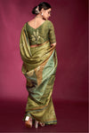 Olive Green Woven Tussar Silk Saree