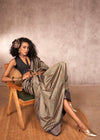 Olive Grey Kanjivaram Silk Saree