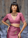 Onion Pink Banarasi Satin Silk Saree