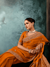 Orange Organza Silk Saree