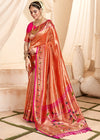 Orange Paithani Tissue Silk Saree