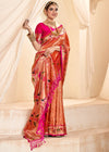 Orange Paithani Tissue Silk Saree