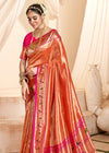 Orange Paithani Tissue Silk Saree