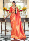 Orange Zari Woven Kanjivaram Saree