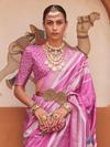 Orchid Pink Banarasi Dola Silk Saree