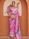 Orchid Pink Banarasi Dola Silk Saree