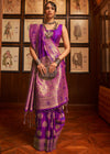 Orchid Purple Woven Banarasi Soft Silk Saree