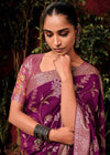 Pansy Purple Zari Woven Fancy Dola Silk Designer Saree