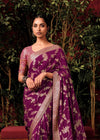 Pansy Purple Zari Woven Fancy Dola Silk Designer Saree