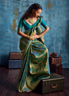 Parrot Green Kanjivaram Silk Saree