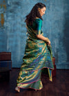 Parrot Green Kanjivaram Silk Saree