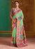 Parrot Green Kashmiri Kani Jamawar Cotton Saree