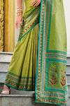 Parrot Green Tissue Silk Saree