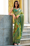 Parrot Green Tissue Silk Saree