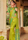 Parrot Green Woven Kanjivaram Silk Saree