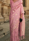 Parrot Pink Festive Zari Woven Banarasi Saree