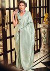 Pastel Blue Woven Kanjivaram Saree