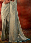 Pastel Blue Woven Kanjivaram Satin Silk Saree