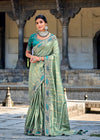 Pastel Fern Green Banarasi Designer Silk Saree