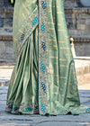 Pastel Fern Green Banarasi Designer Silk Saree