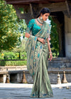 Pastel Fern Green Banarasi Designer Silk Saree