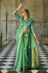 Pastel Green Banarasi Tissue Silk Saree