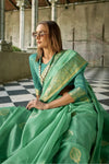 Pastel Green Banarasi Tissue Silk Saree