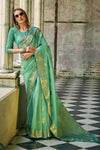 Pastel Green Banarasi Tissue Silk Saree