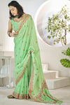 Pastel Green Linen Cotton Saree