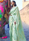 Pastel Green Woven Soft Silk Kanjivaram Saree