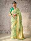 Pastel Green Zari Woven Banarasi Silk Saree