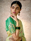 Pastel Green Zari Woven Banarasi Silk Saree