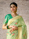 Pastel Green Zari Woven Banarasi Silk Saree