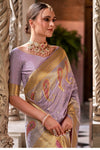 Pastel Lavender Banarasi Soft Silk Saree