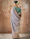 Pastel Lavender Bridal Zari Woven Pure Tissue Dola Silk Saree