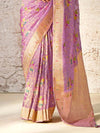 Pastel Lavender Zari Woven Banarasi Silk Saree