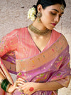 Pastel Lavender Zari Woven Banarasi Silk Saree