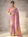 Pastel Lavender Zari Woven Banarasi Silk Saree