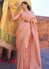 Pastel Peach Woven Soft Silk Kanjivaram Saree