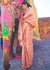 Pastel Peach Woven Soft Silk Kanjivaram Saree