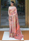 Pastel Pink Kashmiri Jamawar Banarasi Saree