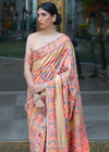 Pastel Pink Kashmiri Jamawar Banarasi Saree