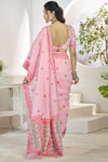 Pastel Pink Linen Cotton Saree