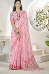 Pastel Pink Linen Cotton Saree