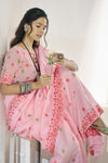 Pastel Pink Linen Cotton Saree