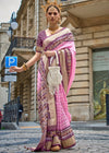 Pastel Pink Printed Patola Silk Saree